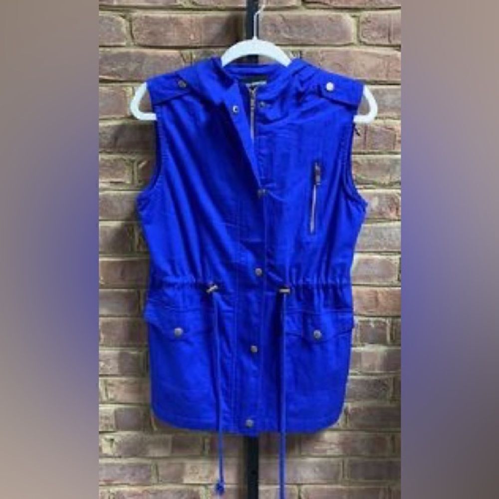 Zenana Royal Hood Full-Zip/Snap Drawstring Vest New